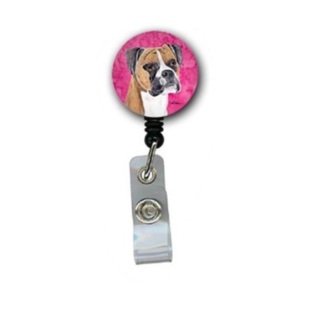 CAROLINES TREASURES Carolines Treasures SC9121PK-BR Boxer Retractable Badge Reel Or Id Holder With Clip SC9121PK-BR